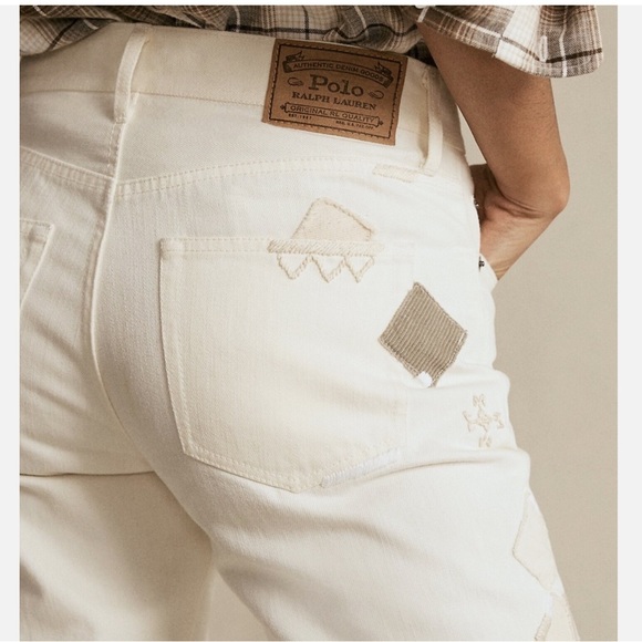 Polo ralph lauren , The Avery Boyfriend Patchwork Jeans, Ivory - Picture 6 of 9